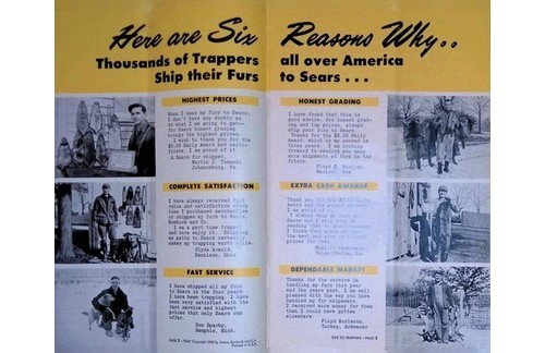 Sears Tips to Trappers Booklet Johnny Muskrat Fur Show 1953-54 Manual Hunting