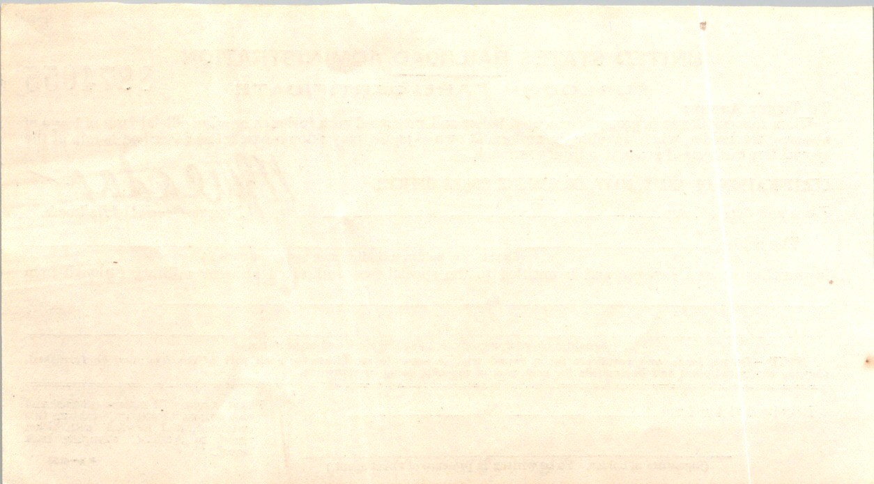 WWI US Railroad Admin Furlough Fare Certificate – Unused Blank Form 1917
