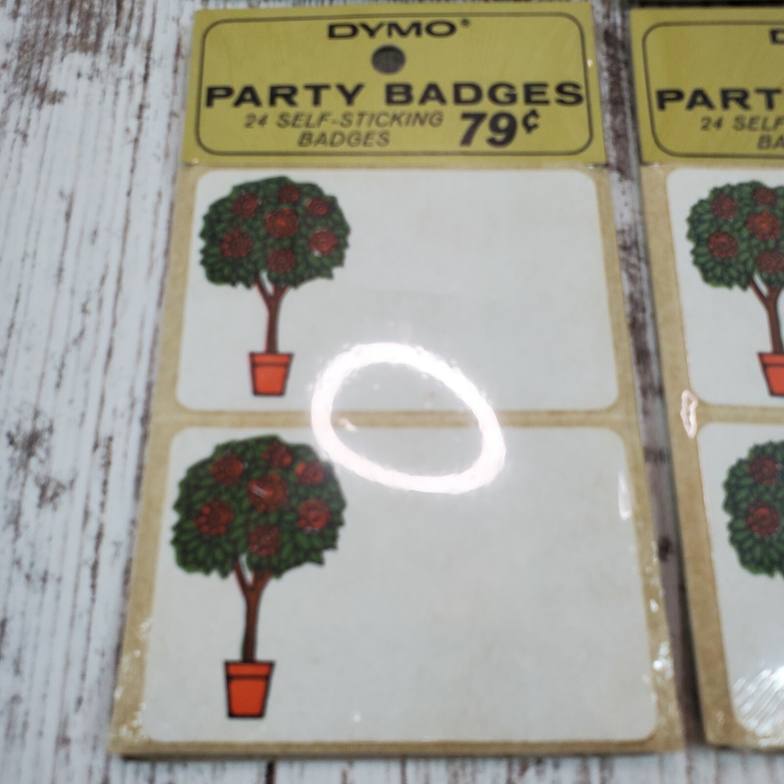 Vintage 1967 Dymo Party Name Badges Self Sticking Labels 24 Pack Lot of 4 NOS