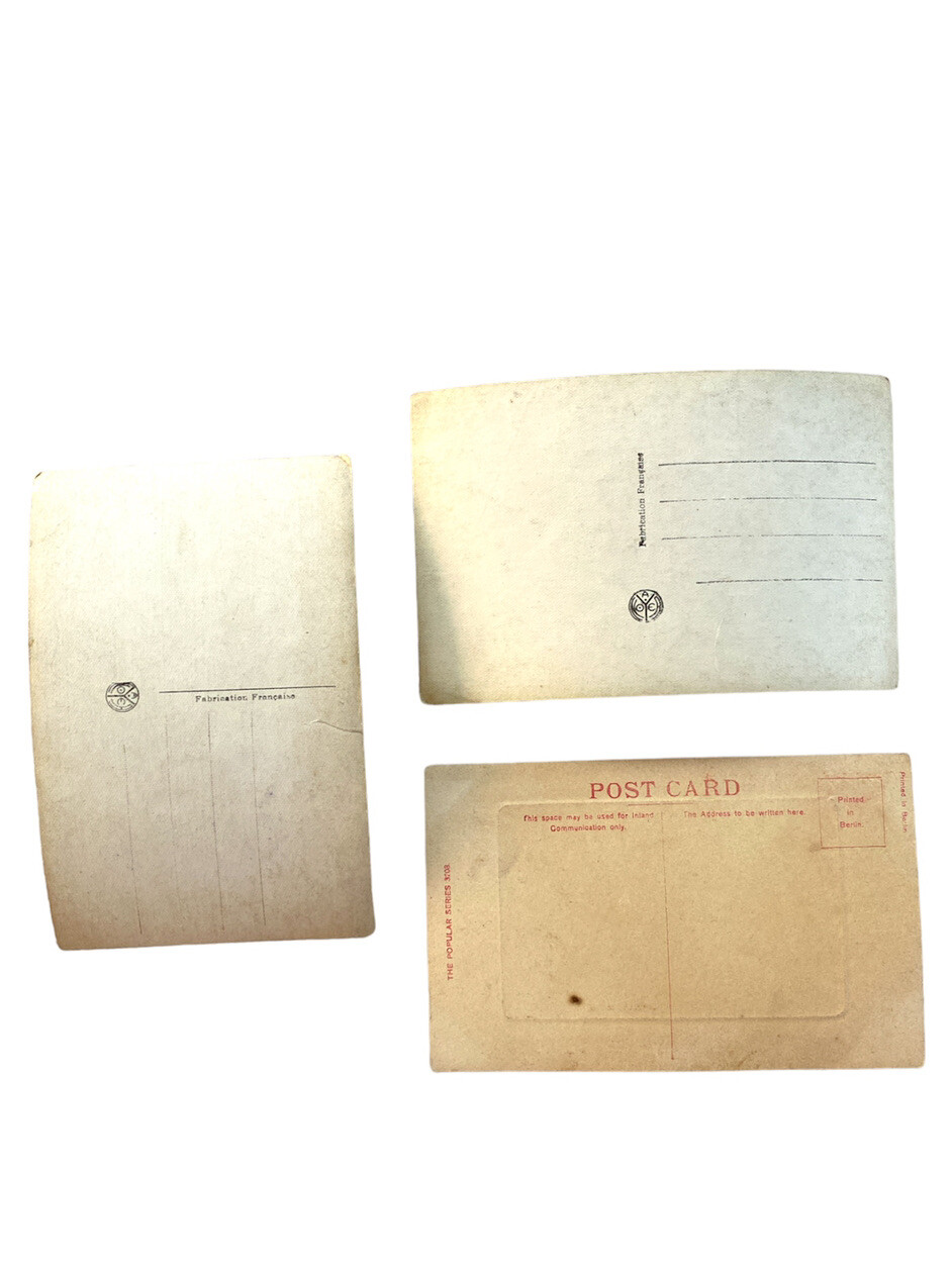 Group Of 3 Unused BEAUTIFUL 1900s Greetings PostCards