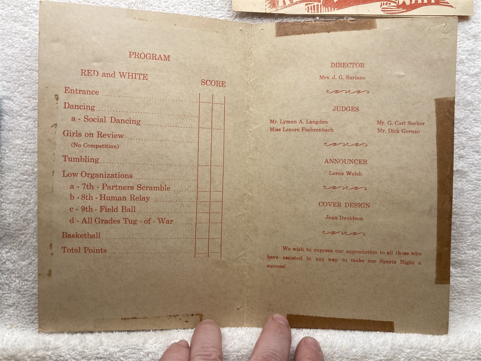 1947 Sports Night Programs Port Washington High School Long Island NY Vtg