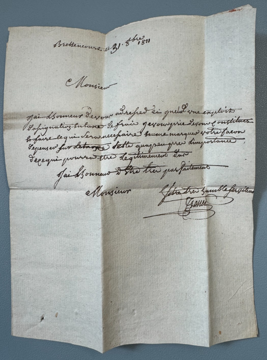 Letter De POIX (Somme) / Linear Brand P.76.P. / POIX – 1811 – Shipping Paid