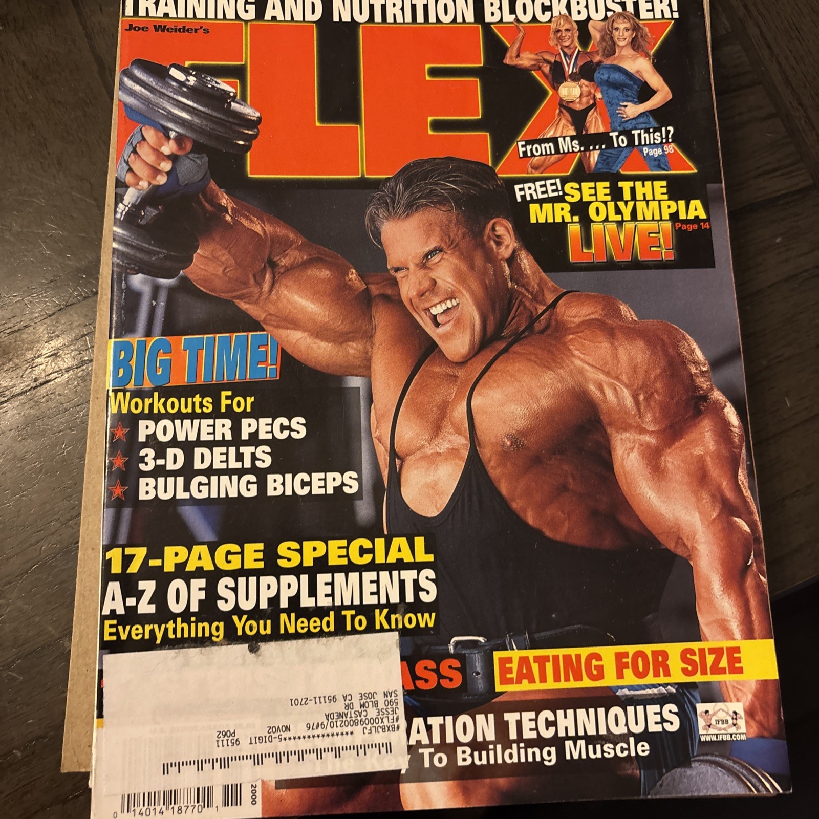 NOV 2000 FLEX body building magazine