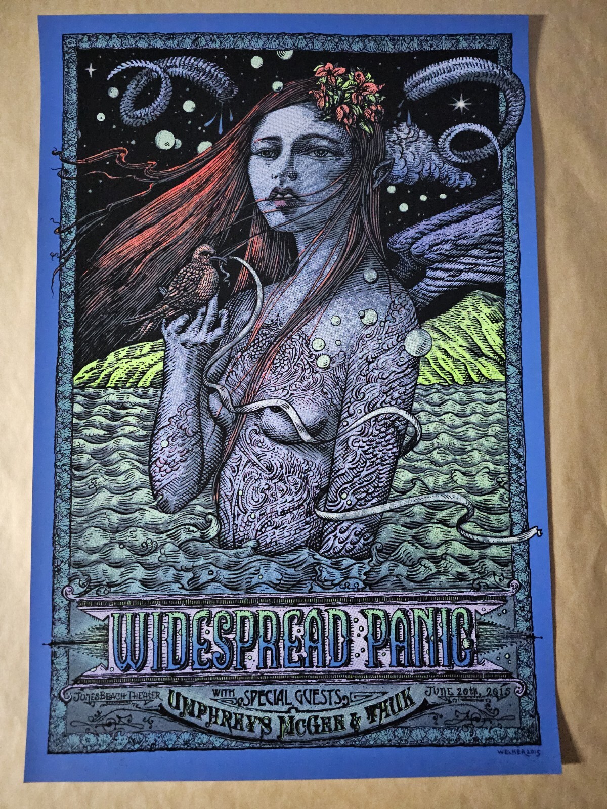 Widespread Panic David Welker Wantagh New York Signed Poster Screen Print # NY