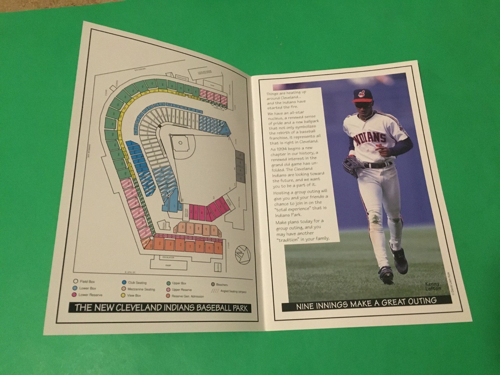 CLEVELAND INDIANS 1994 INAUGURAL YEAR JACOB’S FIELD PAMPHLET BELLE BAERGA ALOMAR