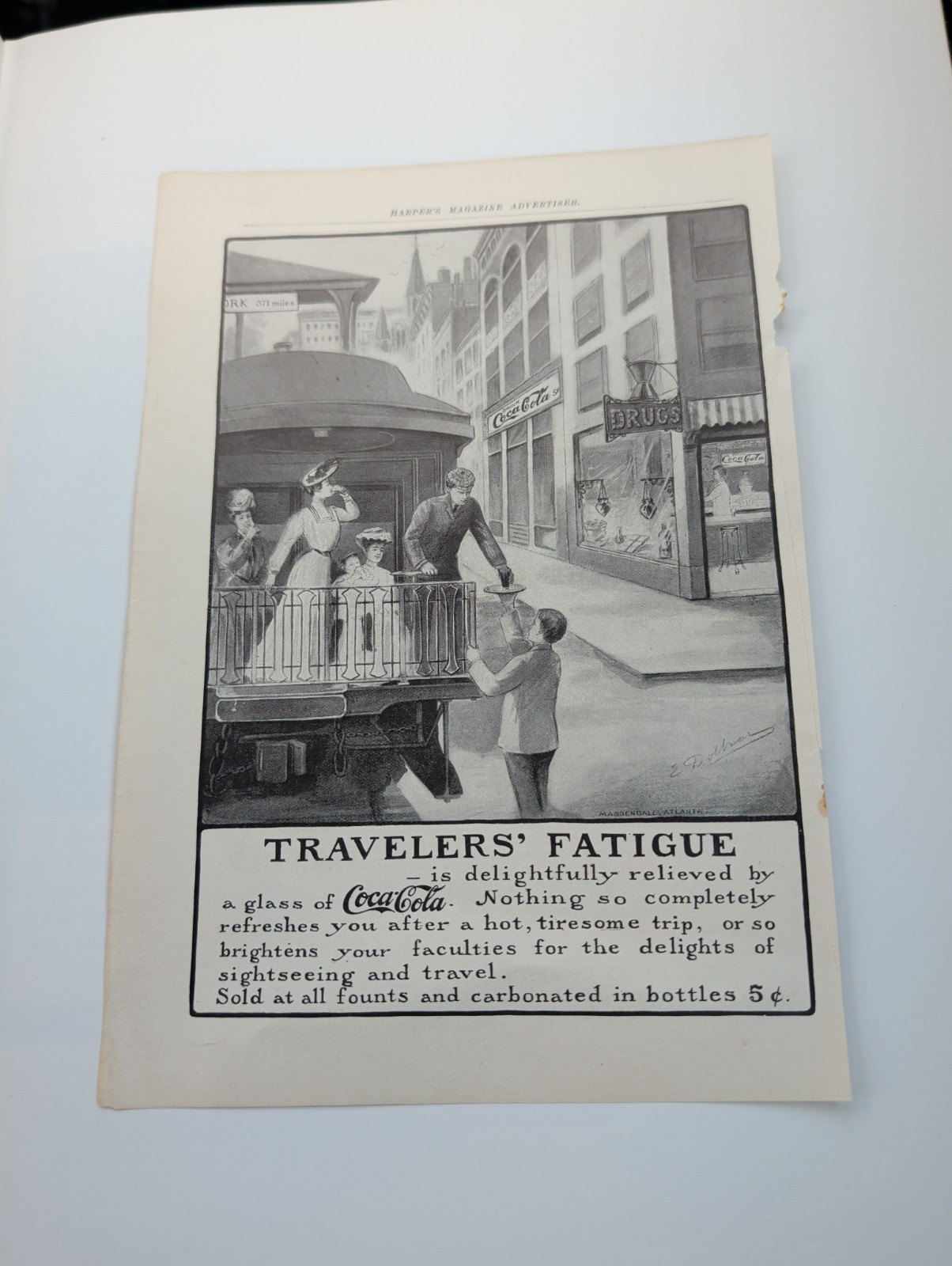 early 1900s MAGAZINE AD #A8-189 COCA COLA SODA – TROLLEY