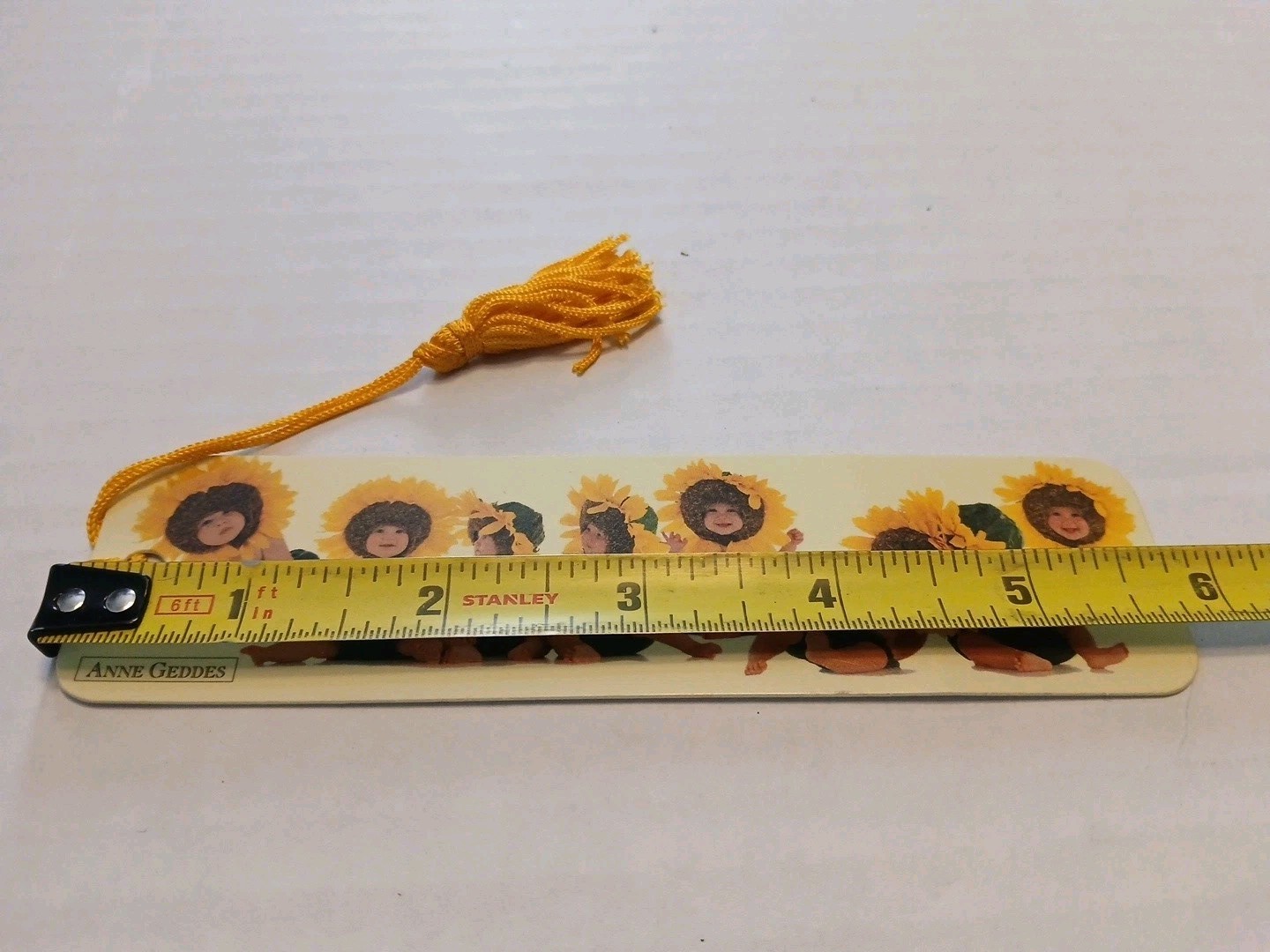 Vintage 90s Anne Geddes Sunflower Babies Tassel Bookmark, 1995 KBO-12076