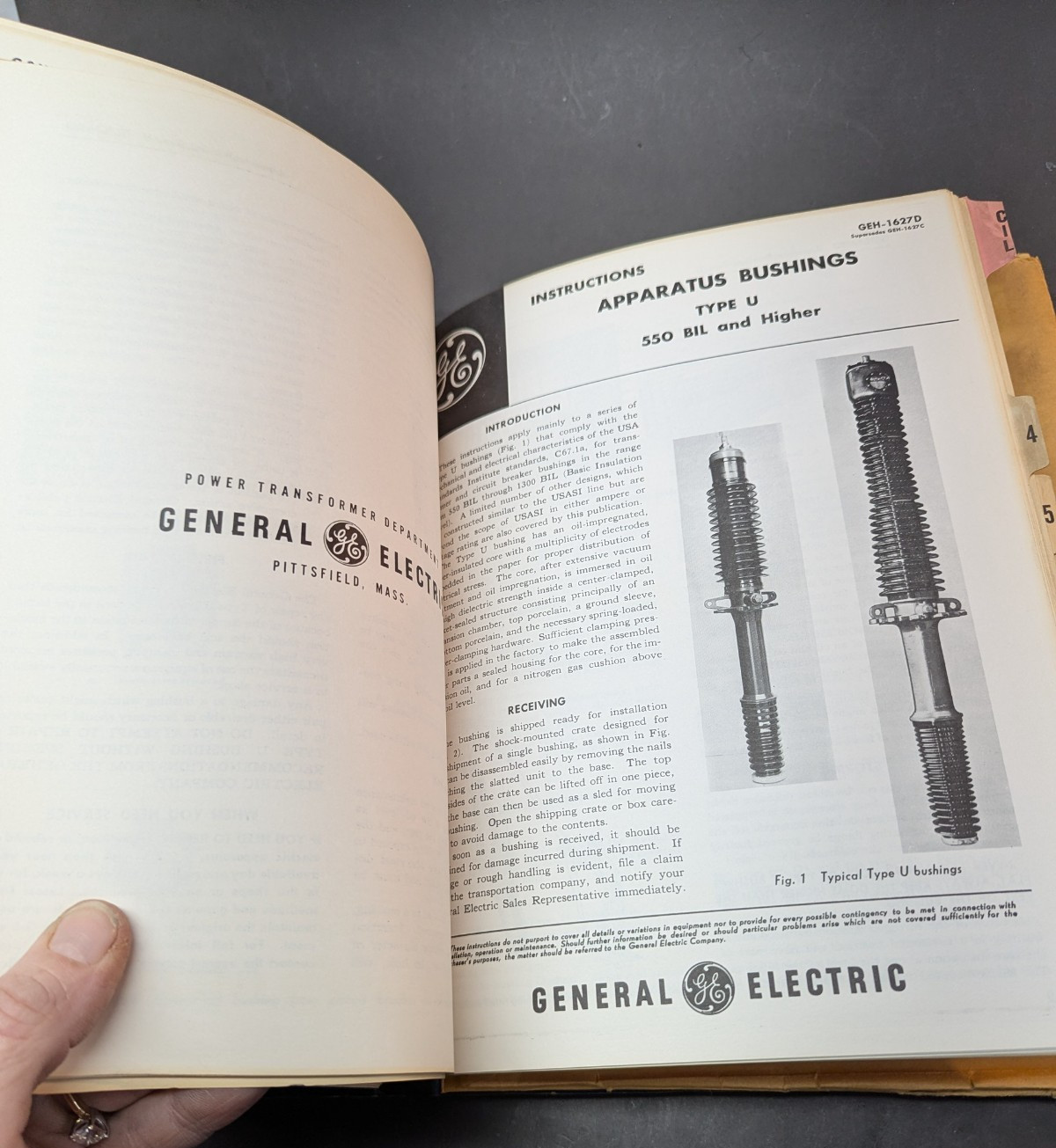 Vintage GE General Electric Instruction Manual Power Transformer January 1969
