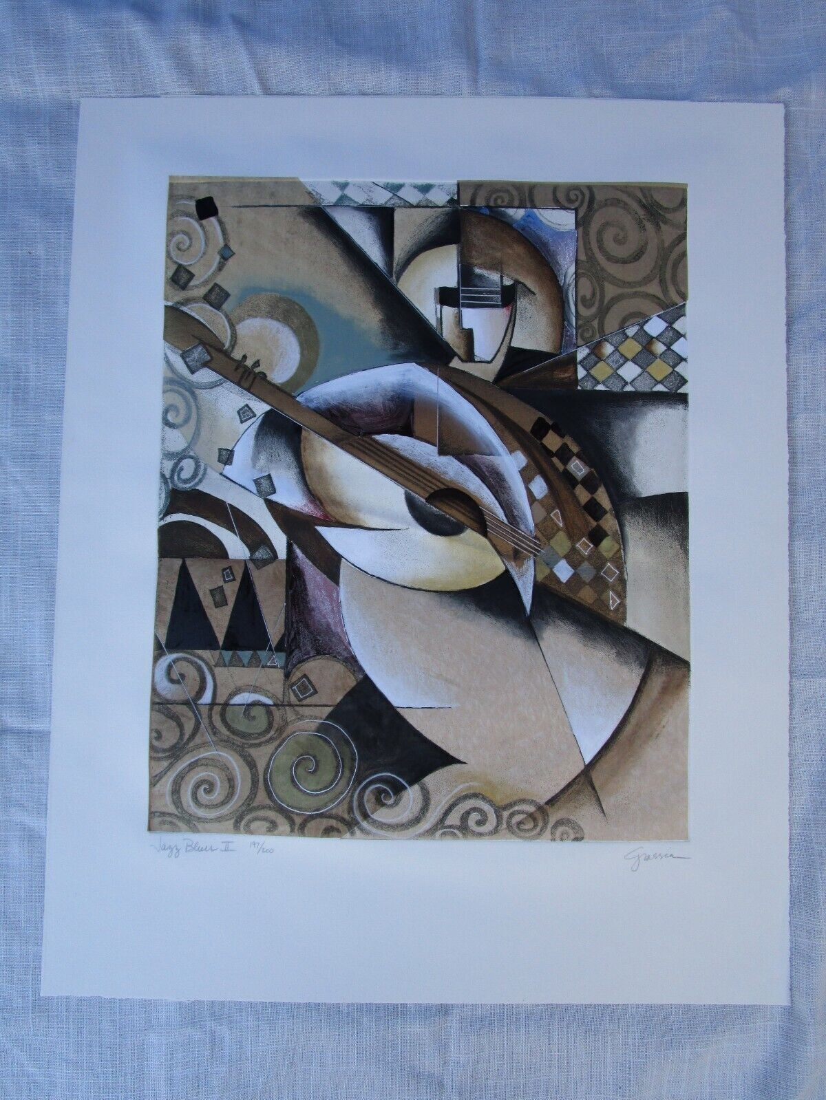 GRASSIA SIGNED & NUMBERED PRINT “JAZZ BLUES II” 197/ 200 ABSTRACT ART