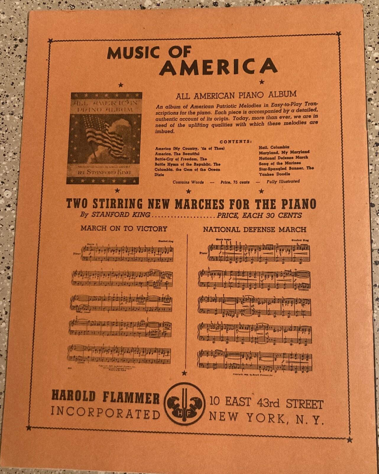 VINTAGE SHEET MUSIC SWING OUT STANFORD KING PIANO 1943 OLD BLACK JOE