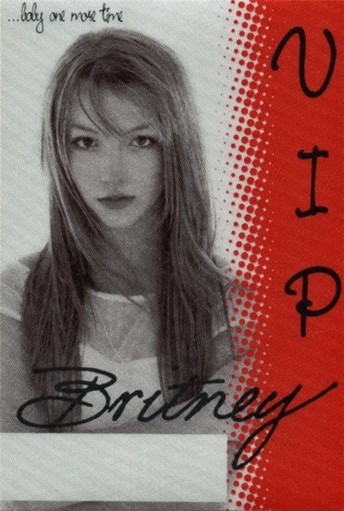Britney Spears 1999 Baby One More Time concert tour VIP Backstage Pass