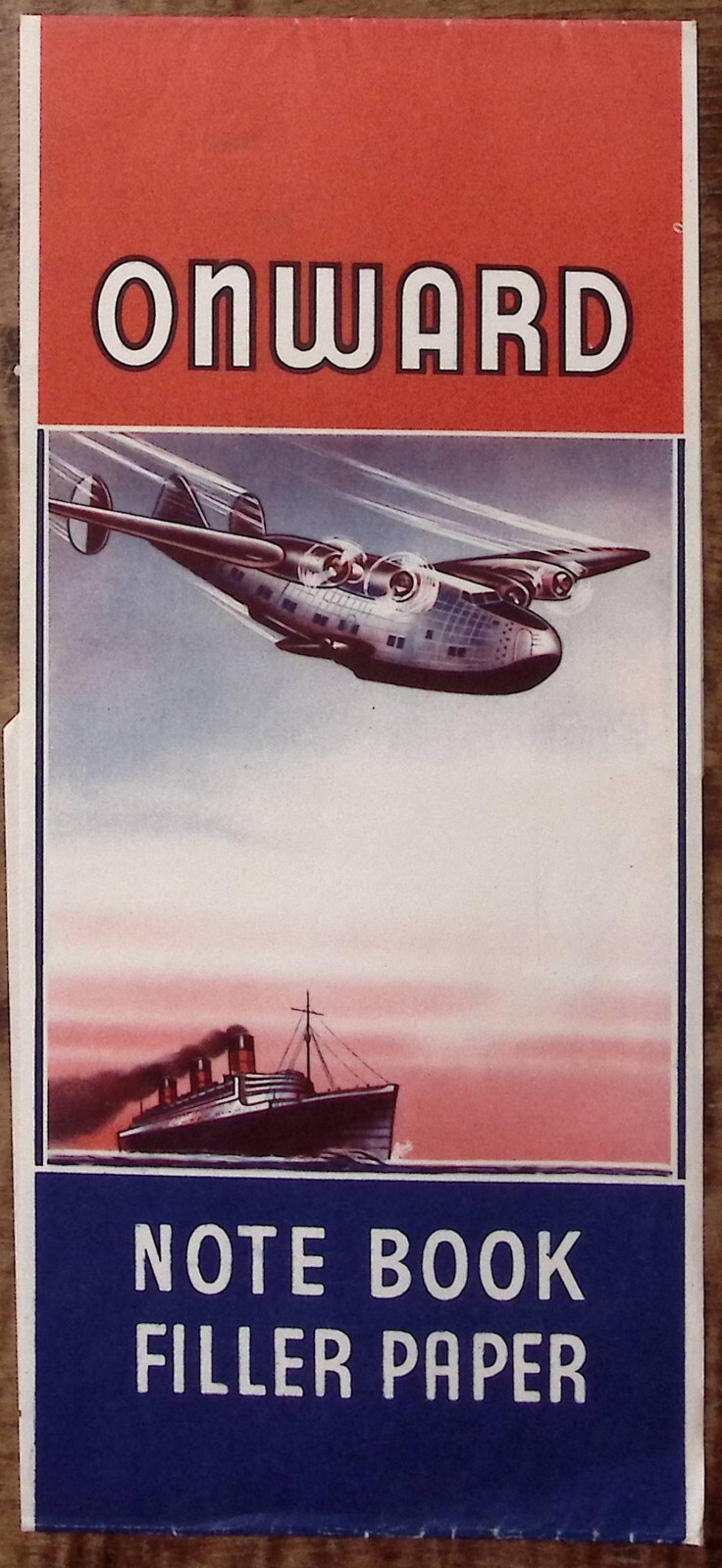 1940S WWII ERA ONWARD NOTE BOOK PAPER FIGHTER PLANE SHIP VINTAGE WRAPPER Z5683