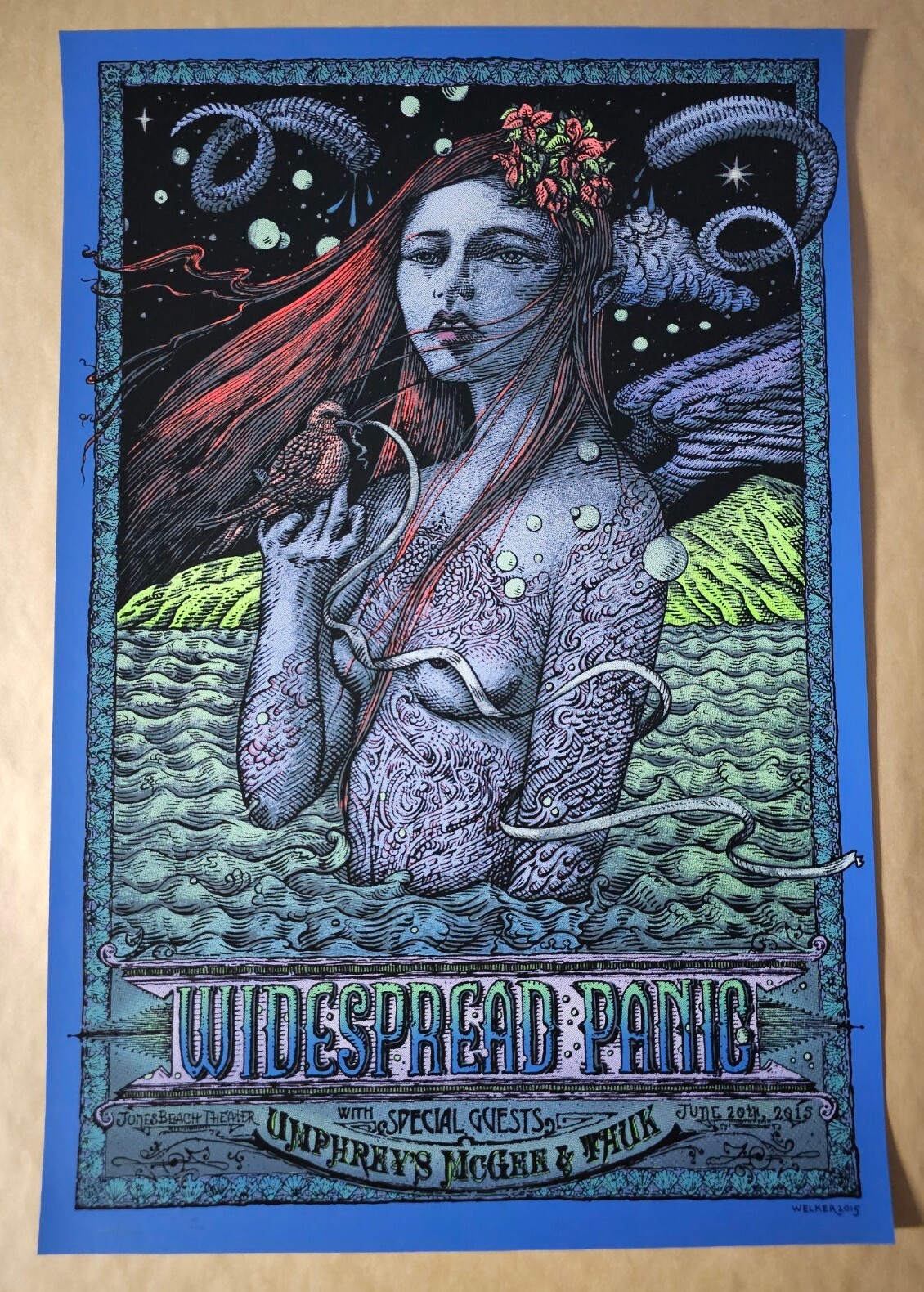 Widespread Panic David Welker Wantagh New York Signed Poster Screen Print # NY