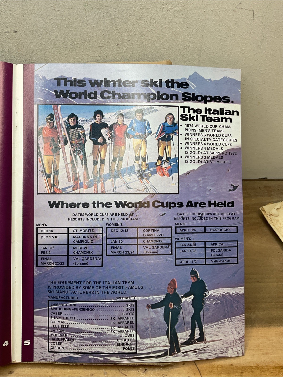 1974 Alitalia Air Transpiration Europa ski Tour Adventures United Airlines B40