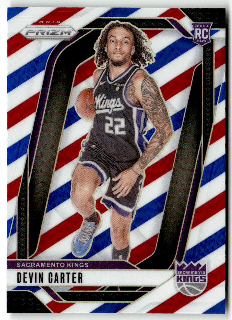 2024-25 Panini Prizm NBA No. 231 Devin Carter Rookie Red White Blue PRIZM