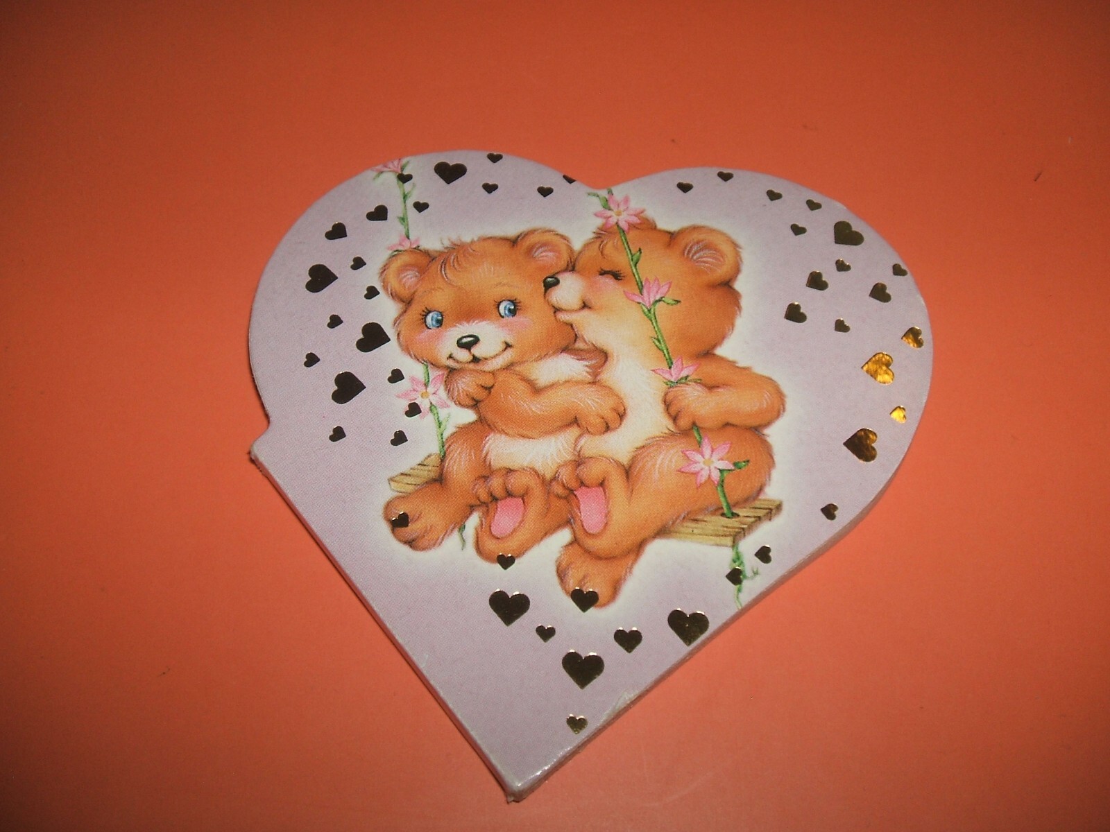 Vintage 80s 90s Gee Pap Finland Bears Heart Shaped Notebook Notepad