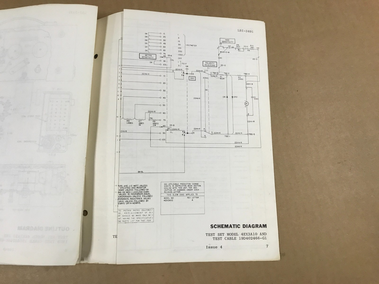Vintage General Electric Maintenance Manual – Portable Test Set Model #4EX3A10