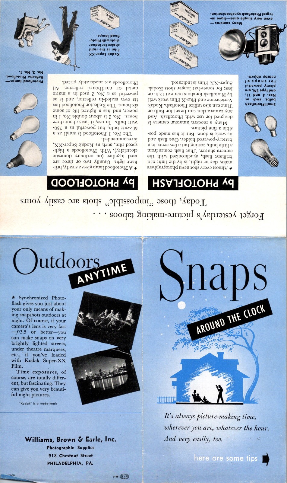 Eastman Kodak Photoflash Photoflood Pamphlet 1940s Artificial Lighting Guide