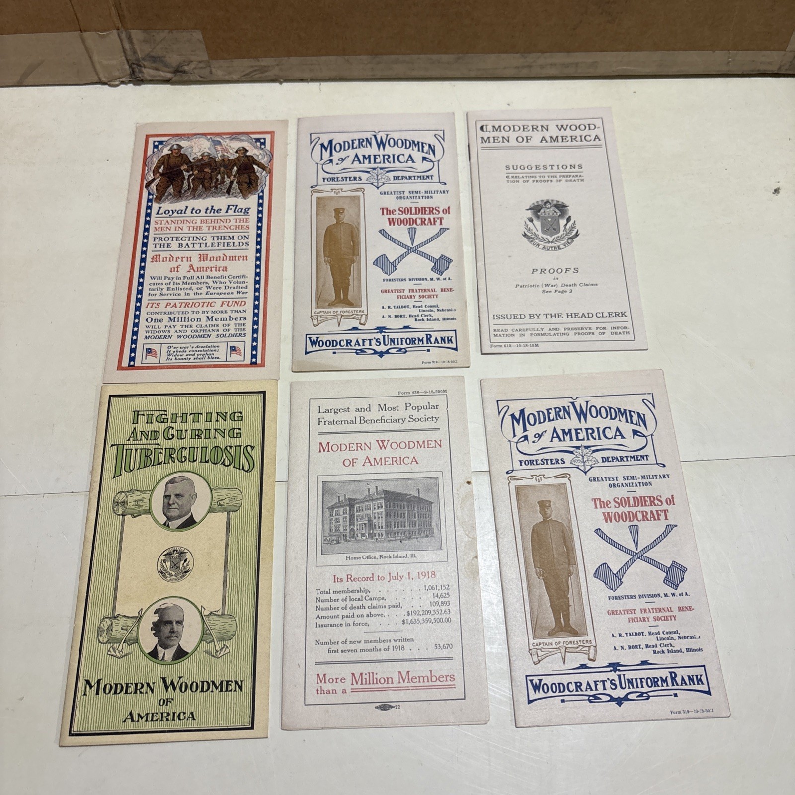 Lot of 6 Vintage Modern Woodmen of America Pamphlets Early 1900’s