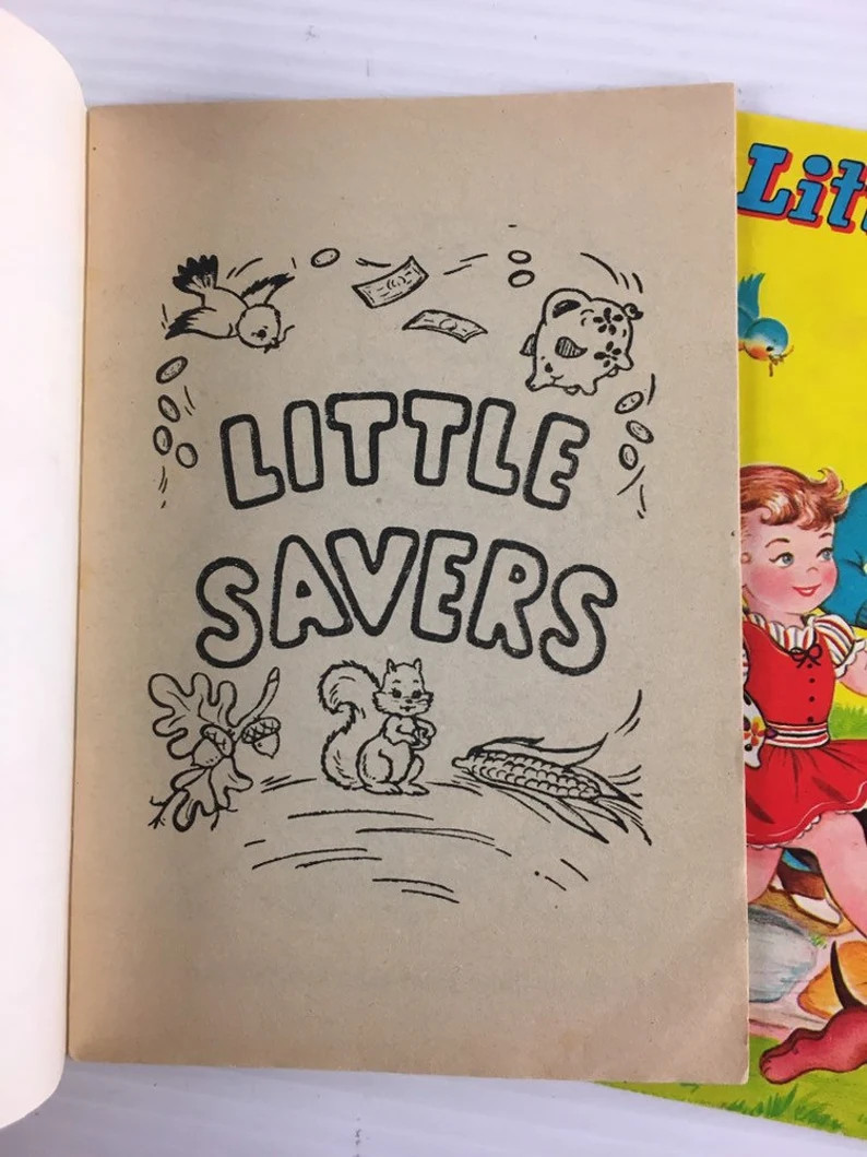Little Savers – A Book to Color – Vintage 2 Booklets – 1950s Bank Promo Item