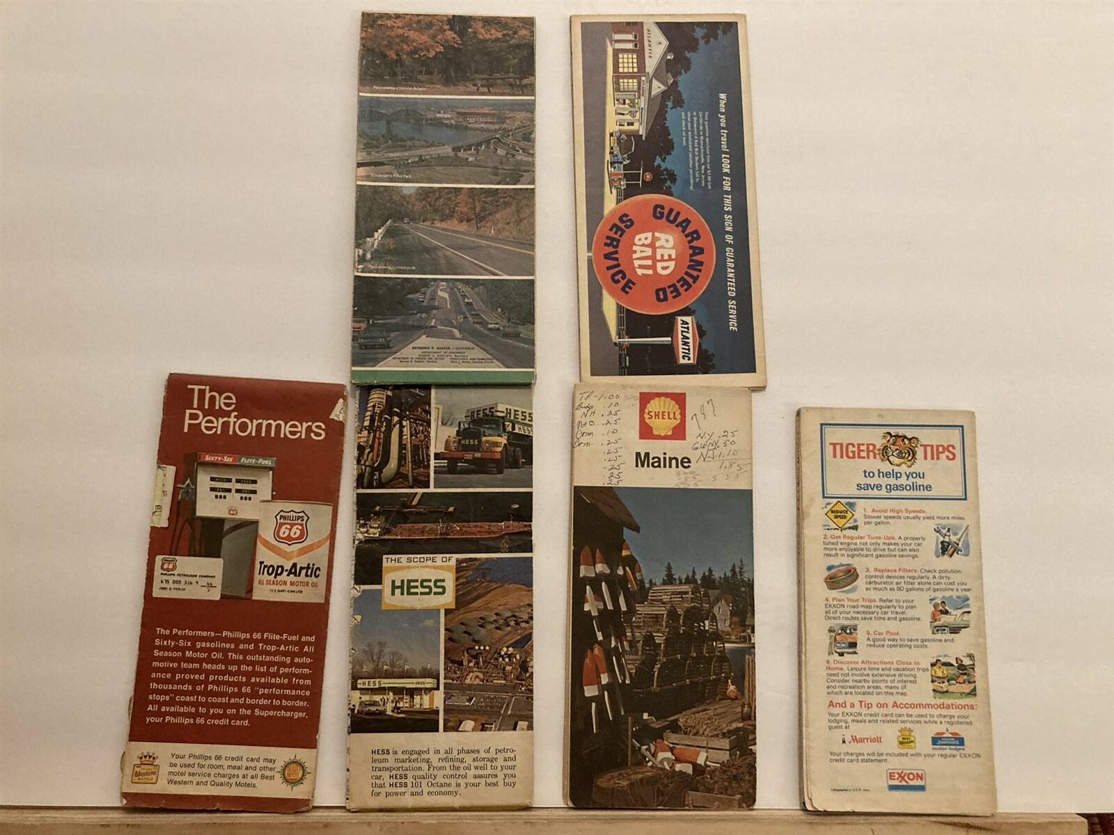 1960s 1970’s New Jersey Pennsylvania Maine Delaware Maps Exxon Hess Atlantic Vtg