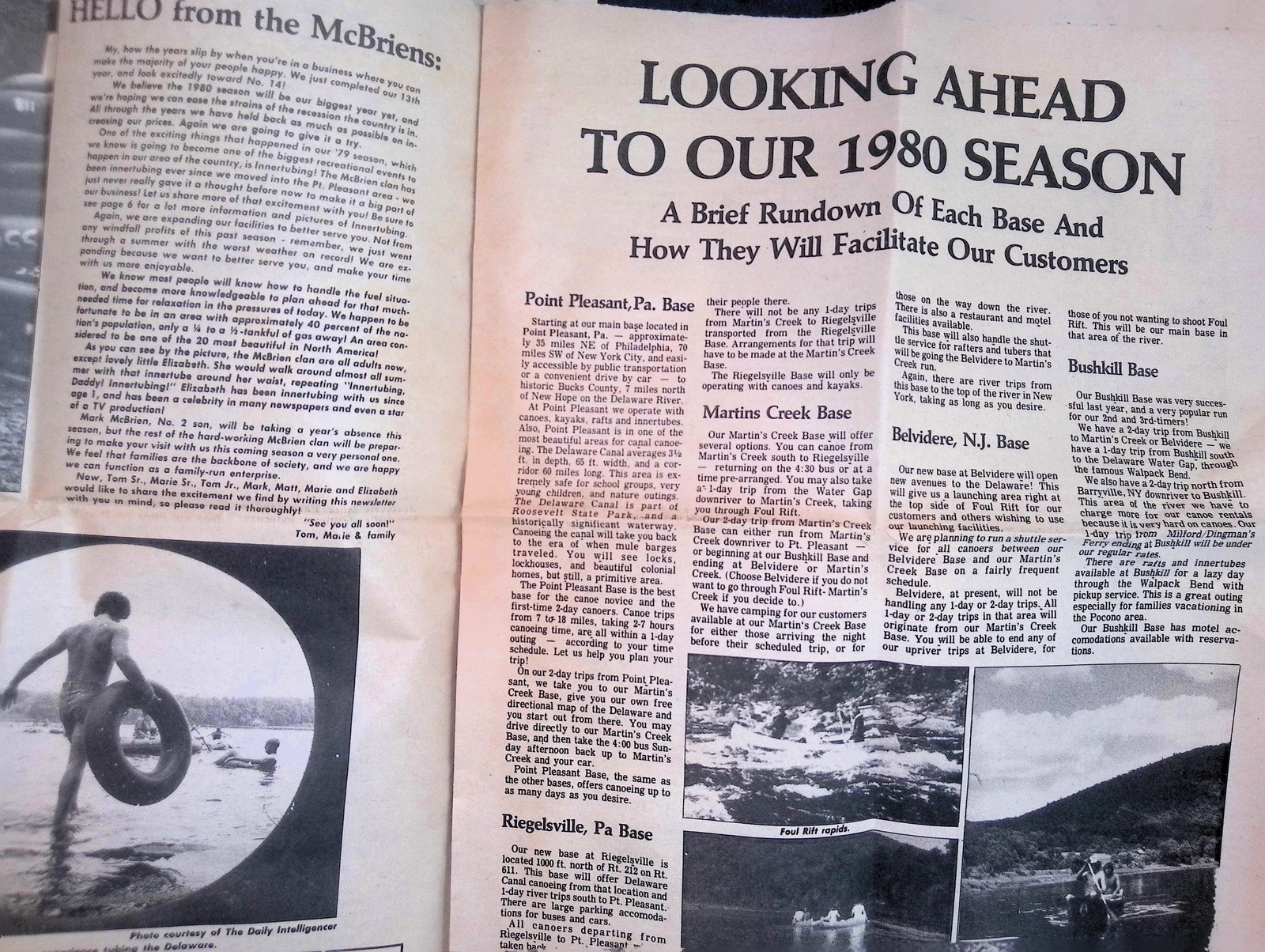 1970s PA Whitewater Canoeing Rafting Tubing Newsletter Flyer Lehigh Youghiogheny