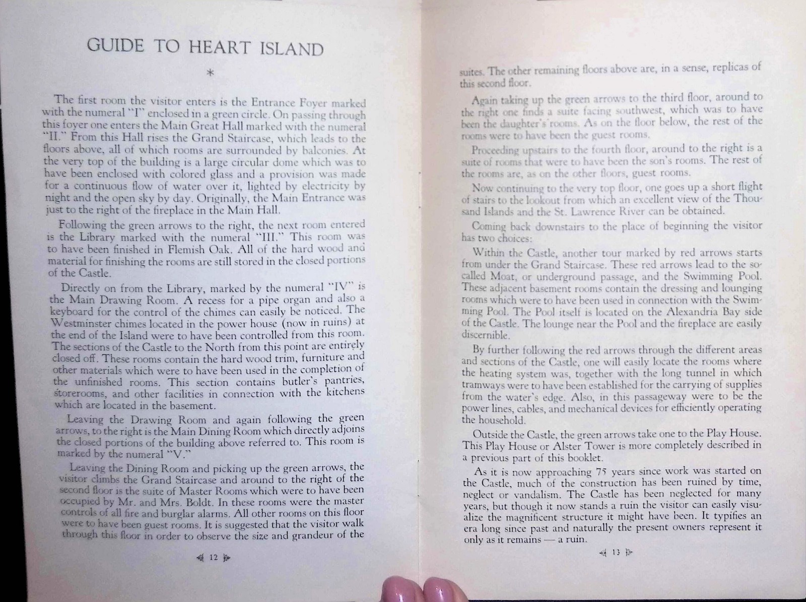 Heart Island Castle Boldt Guide 10¢ 1940s NY Boldt Castle History Tour