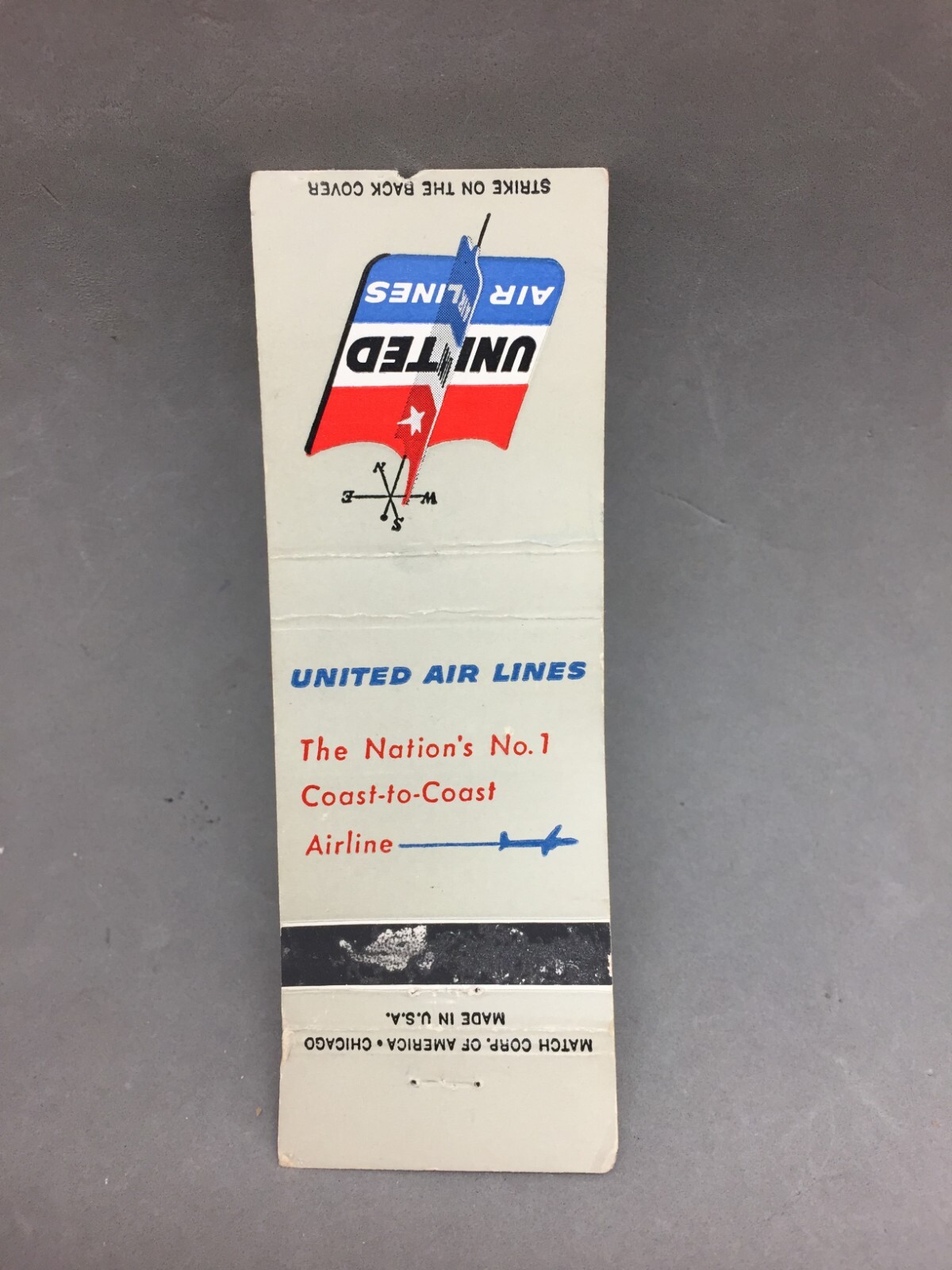 Matchbook Flat Cover Airline United Air Lines Coast to Coast Nation’s No 1