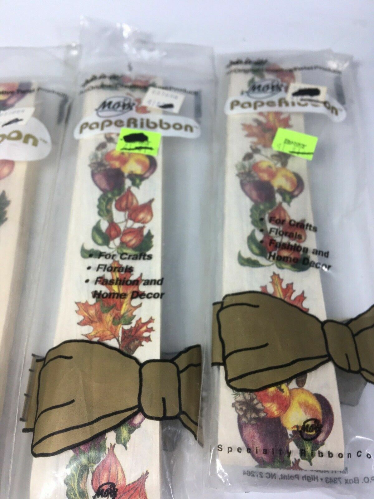 4 New Vintage 1980s MPR Paper Ribbon Wreath Packs Fall Harvest Crafts Decor