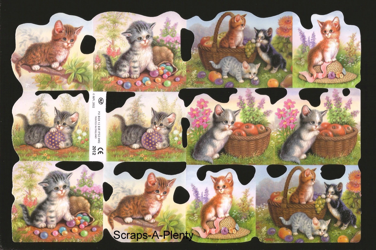 Mamelok Embossed Scrap Die Cut – Precious Kittens / Cats (Artist F. Scholz) 2012