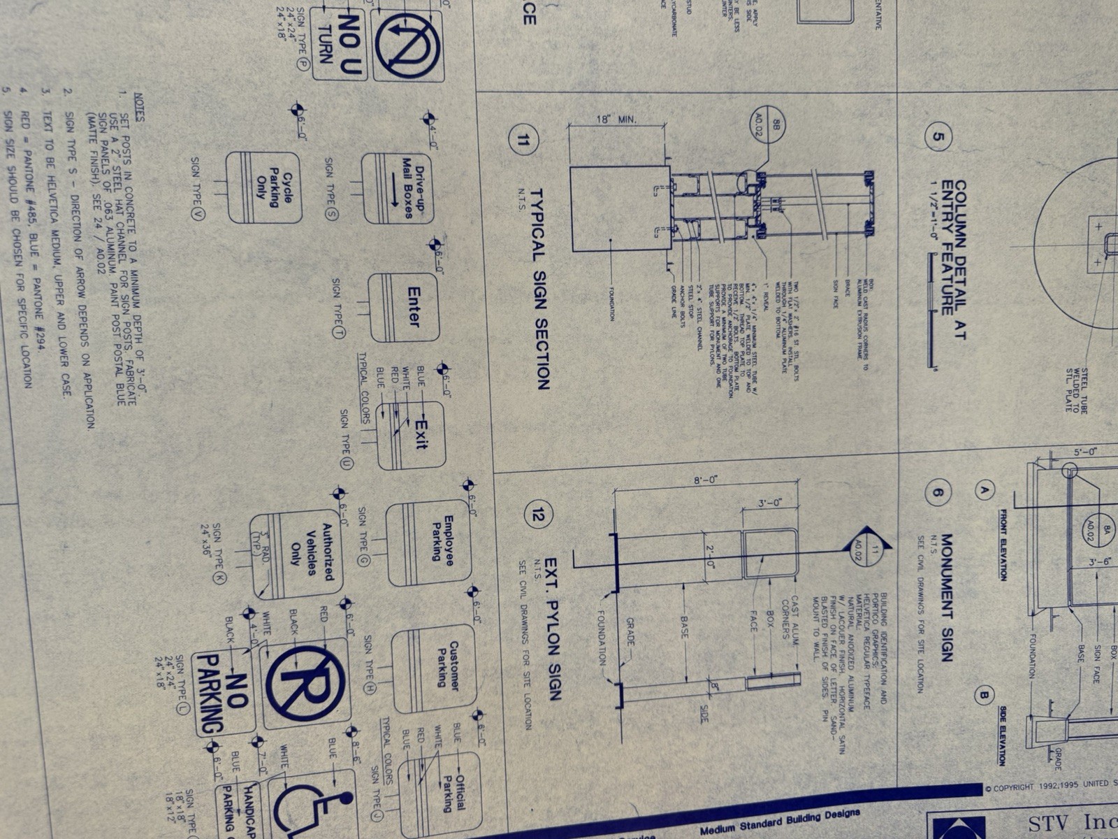 Vintage 1996 USPS post office Blueprint Set – Collegeville, Pa architectural