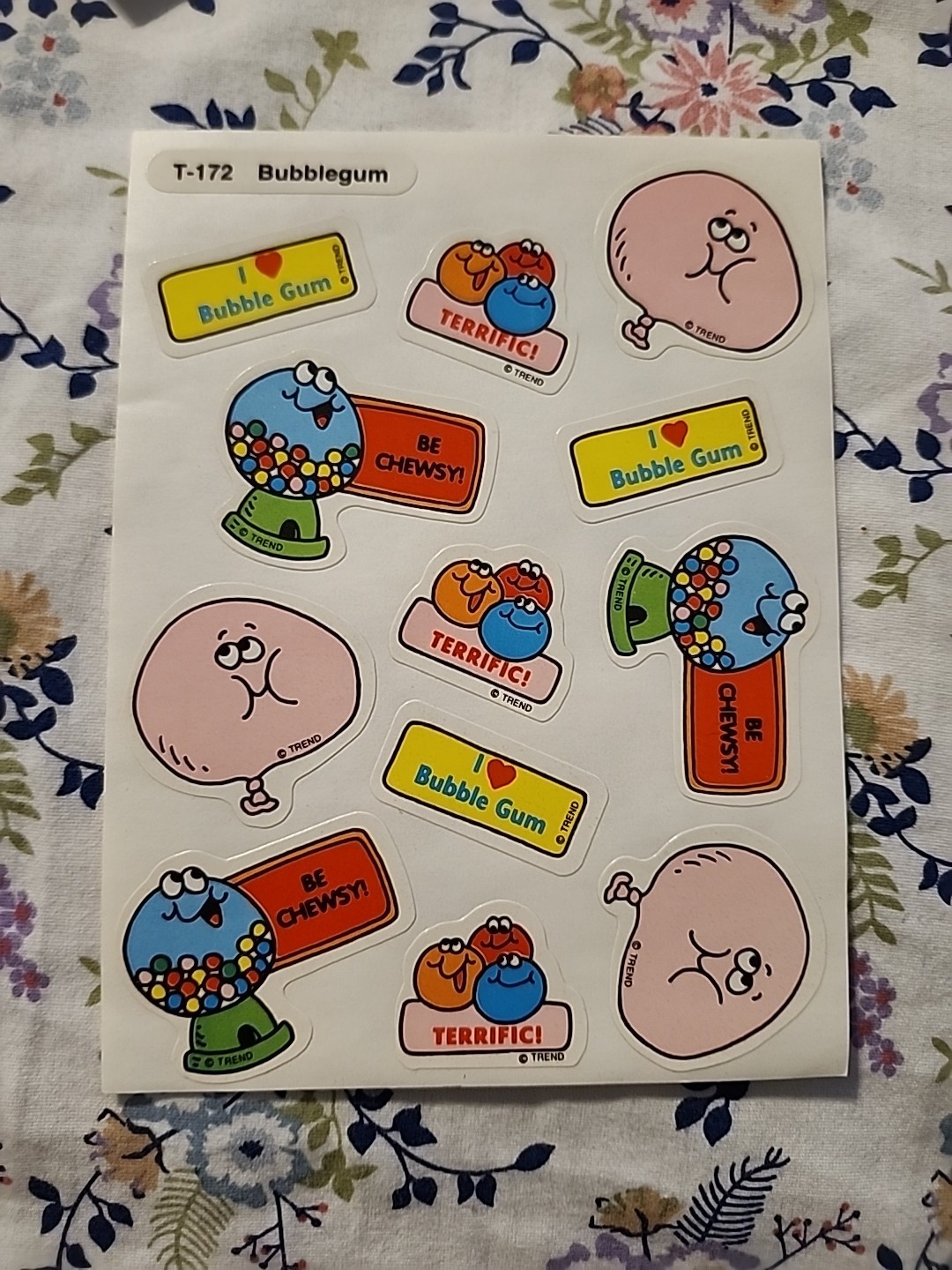 BUBBLE GUM Vintage TREND Scratch & Sniff Stinky Sticker Sheet Die Cut Scent RARE