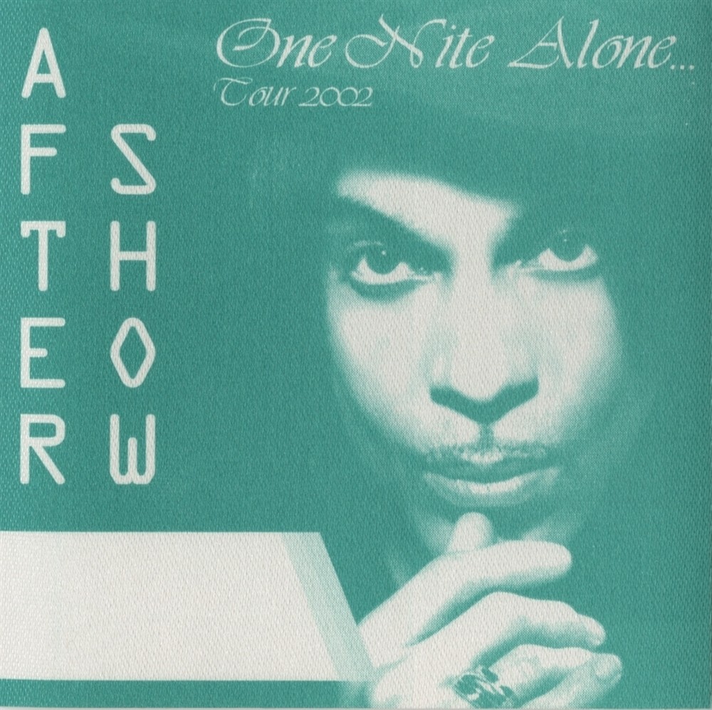 Prince 2002 One Nite Alone concert tour Band VIP Backstage Pass