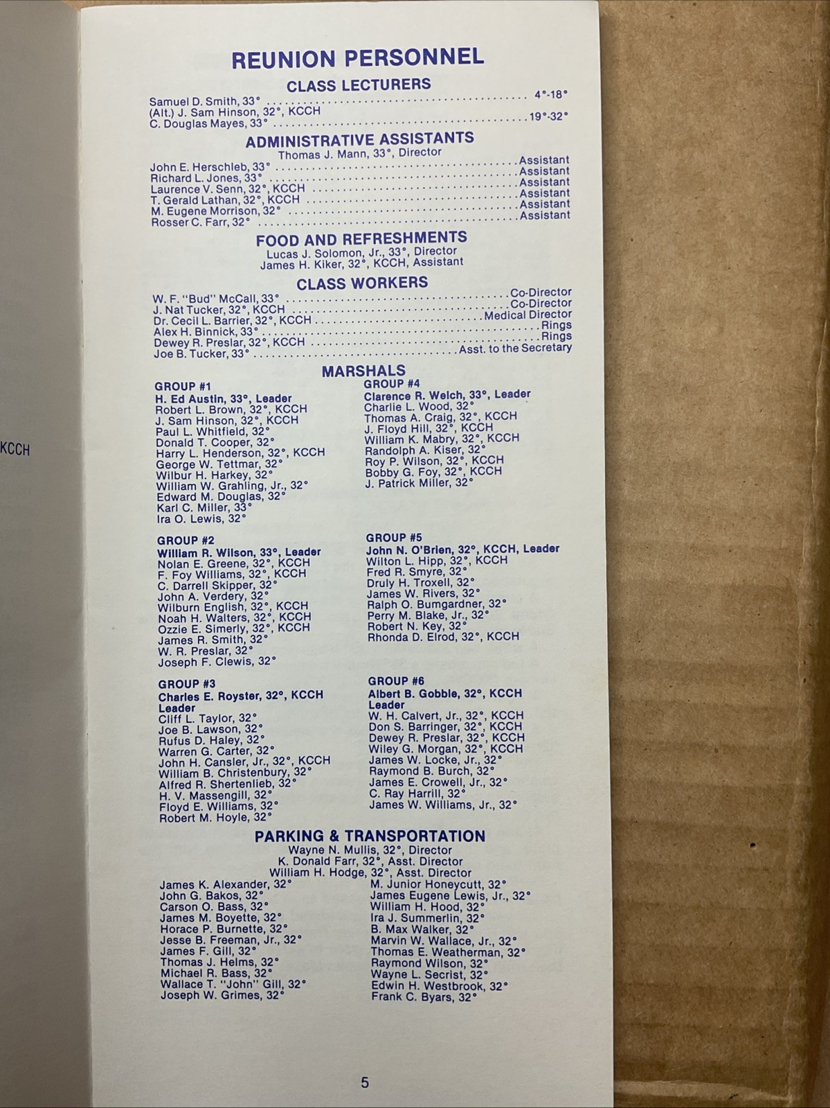 30 Oct-1 Nov 1980 Benoit-mills Memorial Class Fall Reunion Freemasonry Nc B73