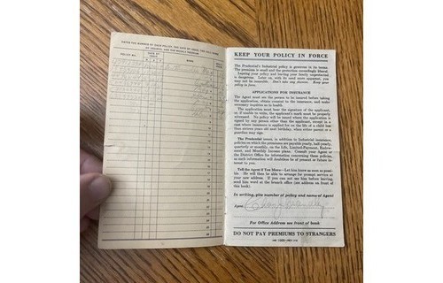Prudential Insurance Premium Receipt Book 1933-36 Philly PA Paper Americana