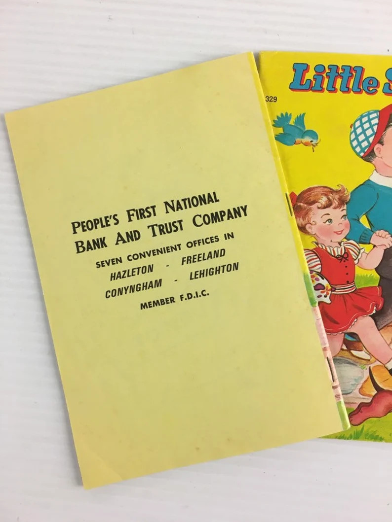 Little Savers – A Book to Color – Vintage 2 Booklets – 1950s Bank Promo Item