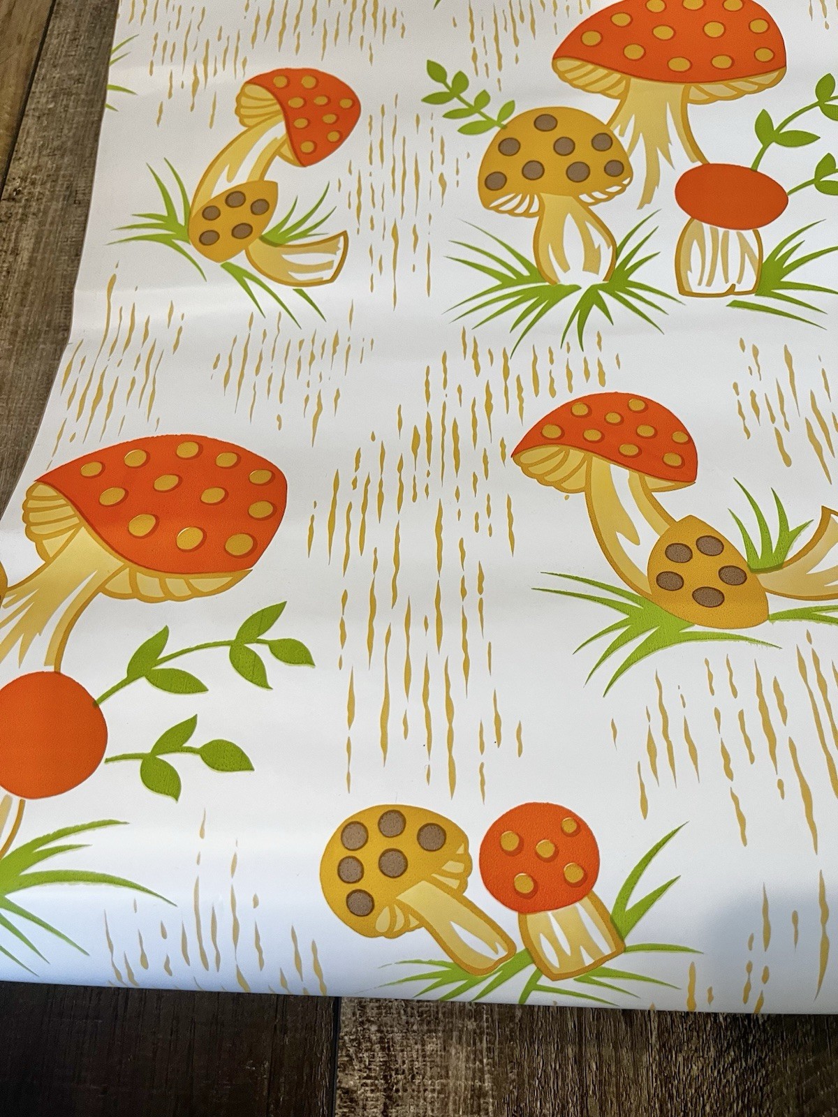 Vintage 1970s Mushroom Contact Paper