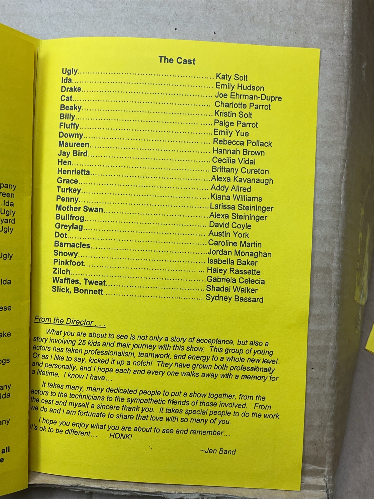 2004 Charlotte Children’s Theatre Robin Hood Hamlet Honk Jr Nc **Has Names B73