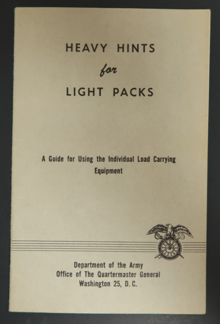Heavy Hints for Light Packs Paper Booklet Quartermaster General Load Carrying
