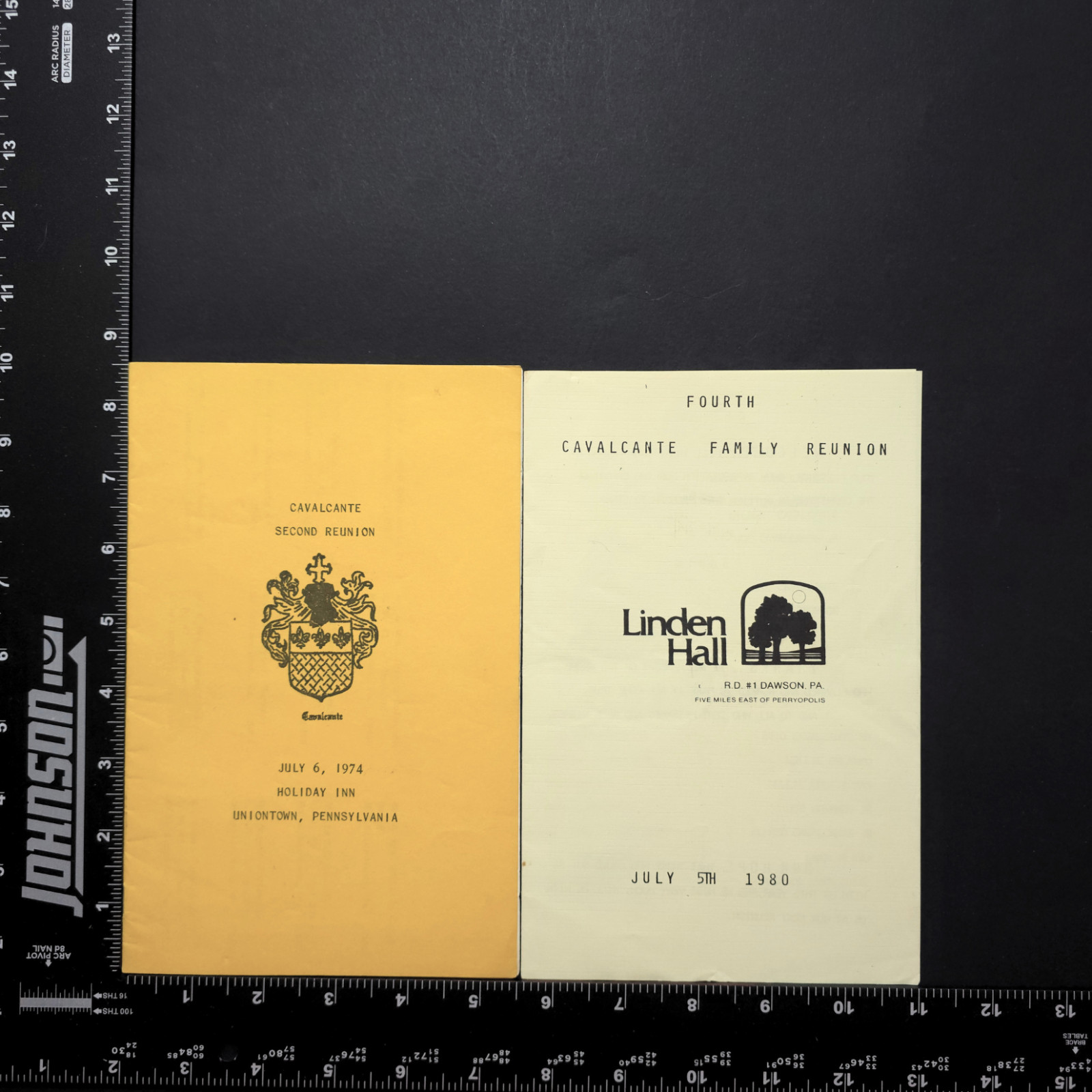 Cavalcante Family Reunion Programs 1974 1980 Uniontown Dawson PA Ephemera Lot