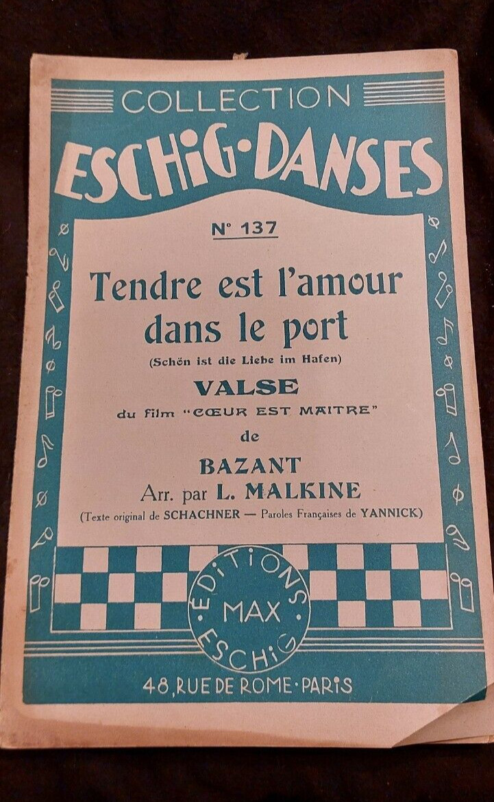 Tender Partition Is Love In The Port Valse Bazant Malkine Sheet Music