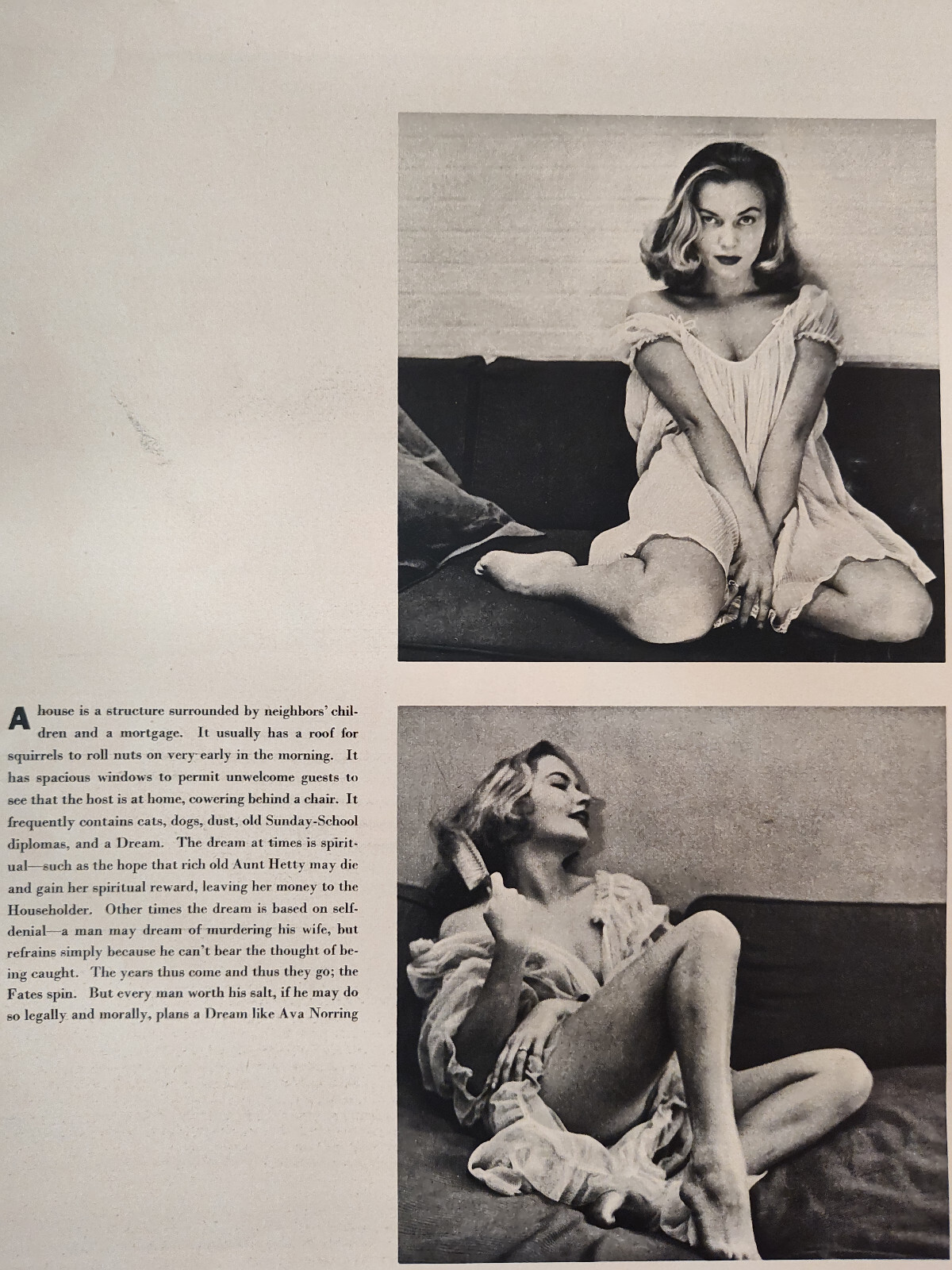 1955 Esquire Original Article Glamour Photographs AVA NORRING