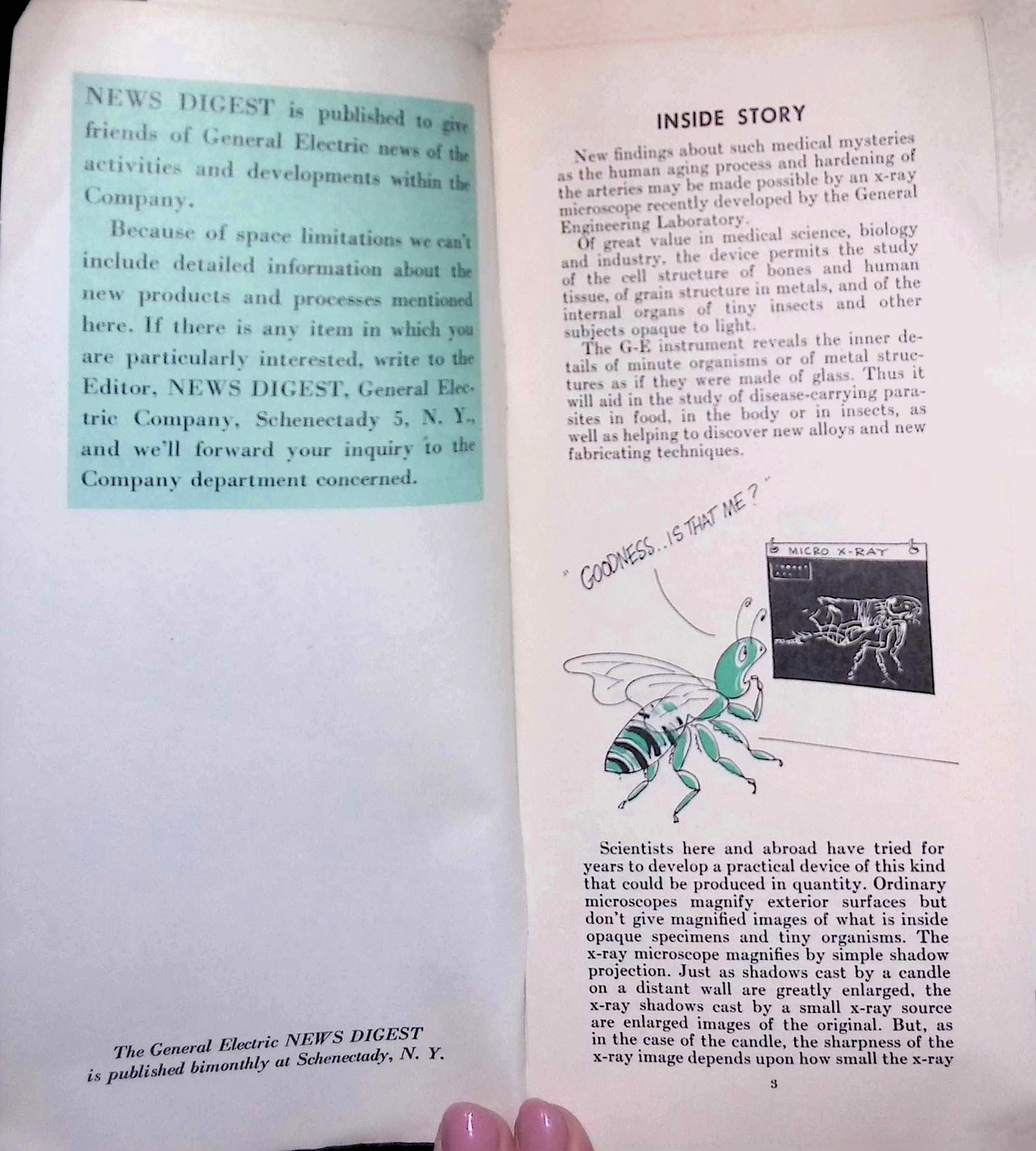 1954 GE News Digest X-Ray Microscope General Electric Nov Dec
