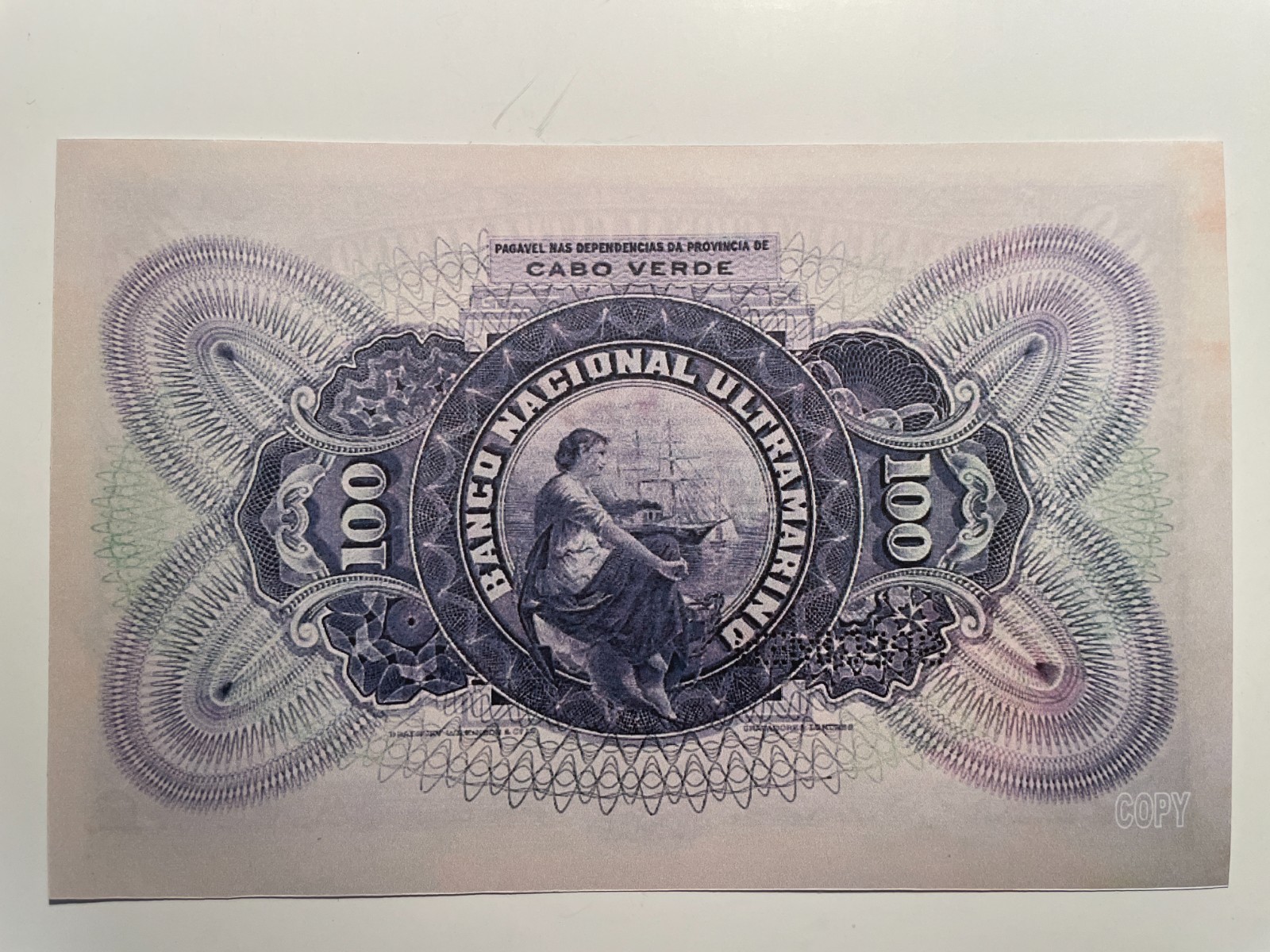Cape Verde, Cabo Verde 100 Escudos 1921 Banknote Reproduction