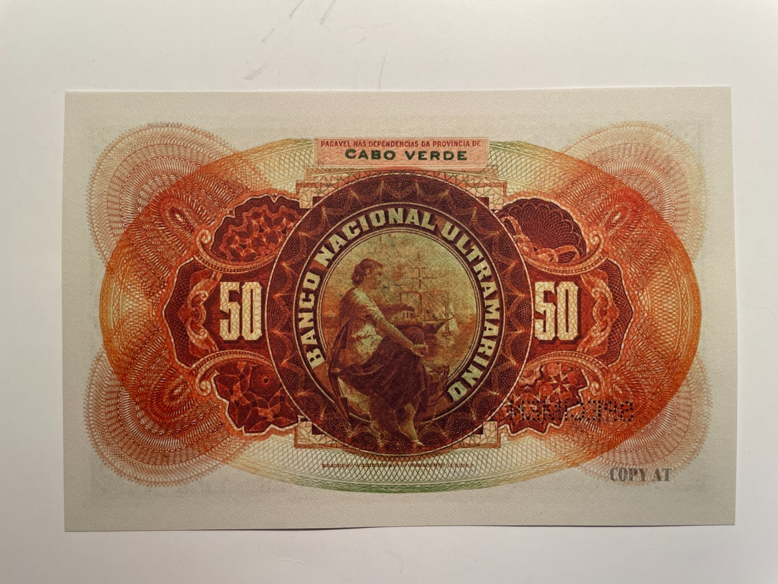 Cape Verde, Cabo Verde 50 Escudos 1921 Banknote Reproduction