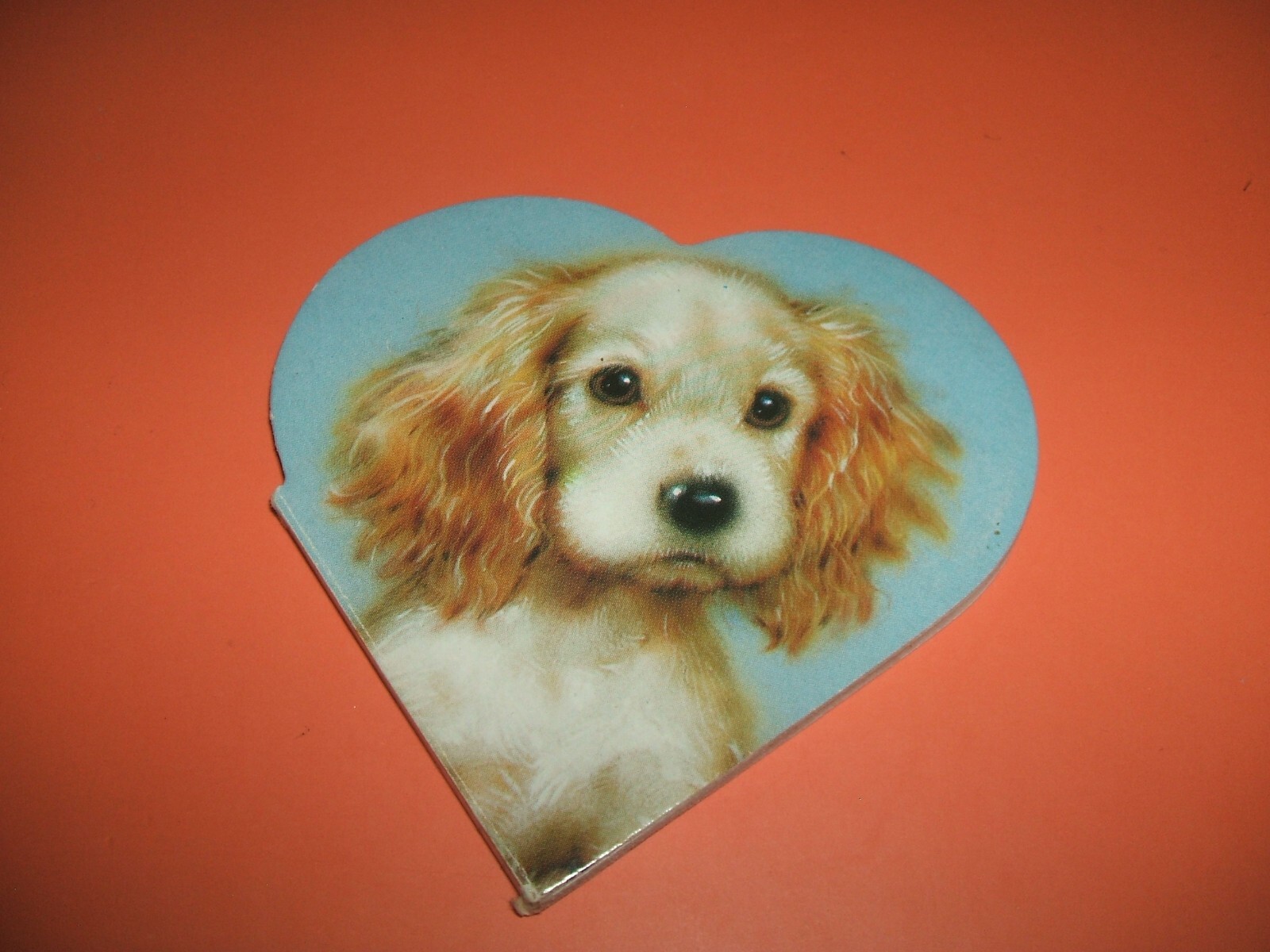 Vintage 80s 90s Gee Pap Finland Cocker Spaniel Heart Shaped Notebook Notepad