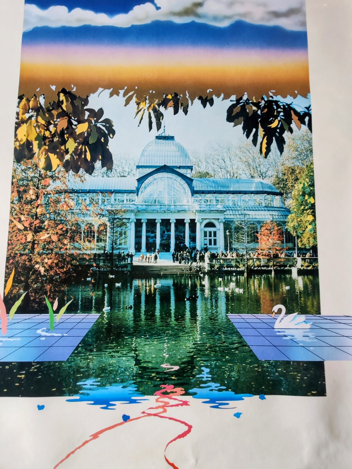 Original 1988 Madrid Spain Tourism Poster Palacio de Cristal Retiro Park 97x61cm