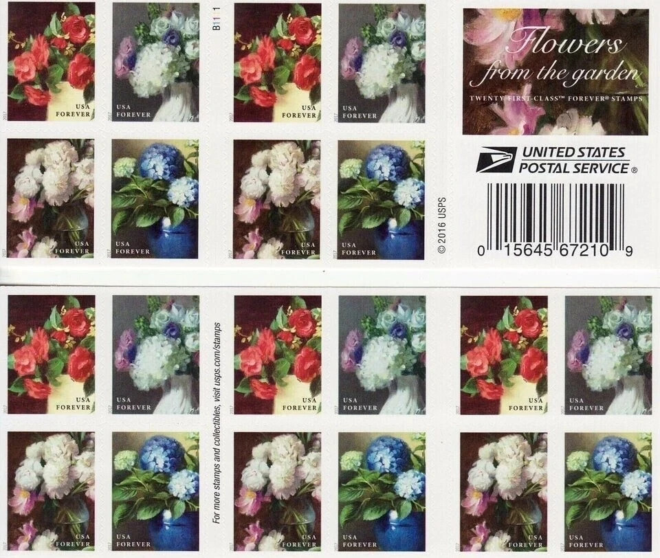100 Flowers from the Garden Forever Stamps – 5 Sheets / 20 Each
