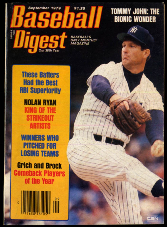 BASEBALL DIGEST 9 1970 Tommy John Boddy Grich Lou Brock Nolan Ryan