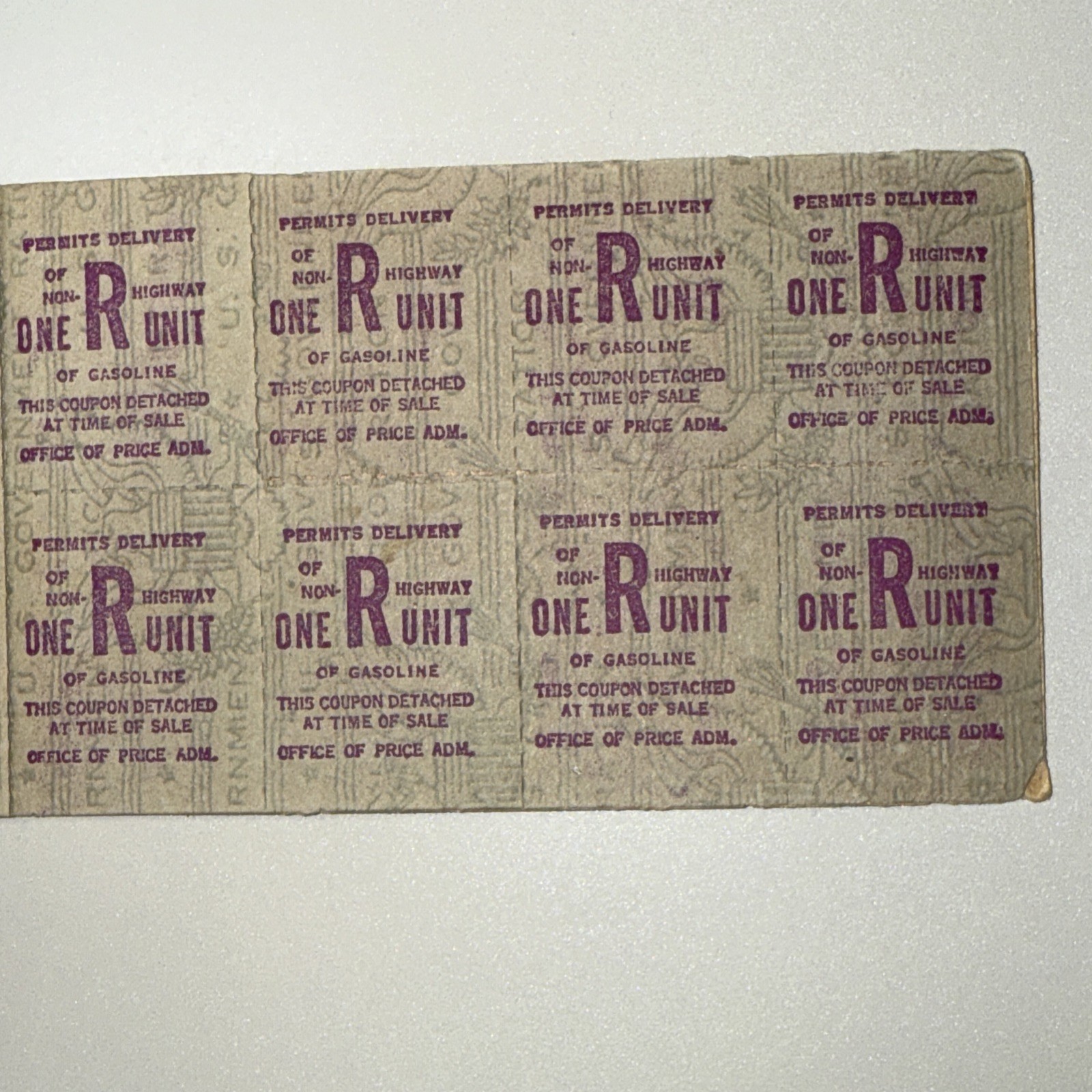 1943-1944 NON HIGHWAY RATIONS BOOKLET 1 FULL PAGE LEFT Kansas WWII World War Two